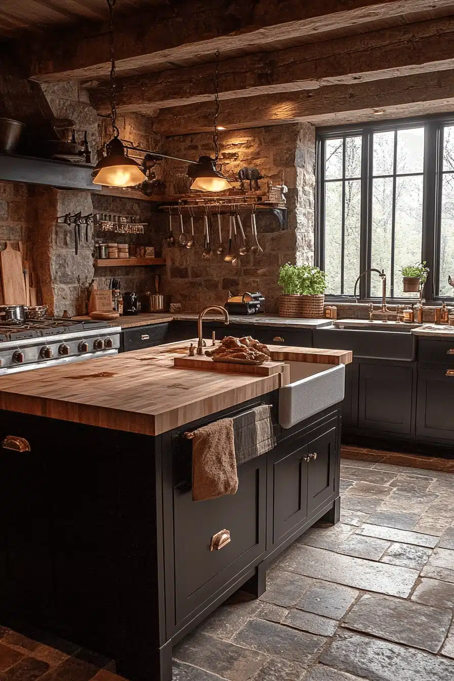 old cabin interior kitchen