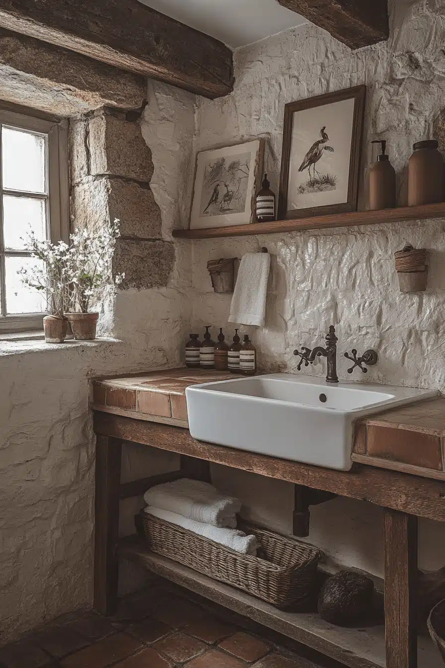 old cabin interior bathroom