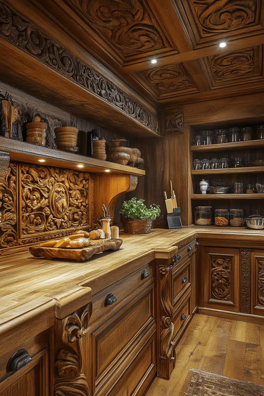 old cabin interior kitchen