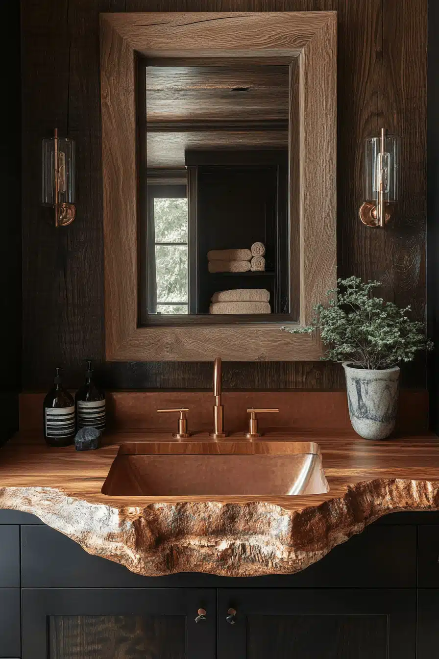 old cabin interior bathroom