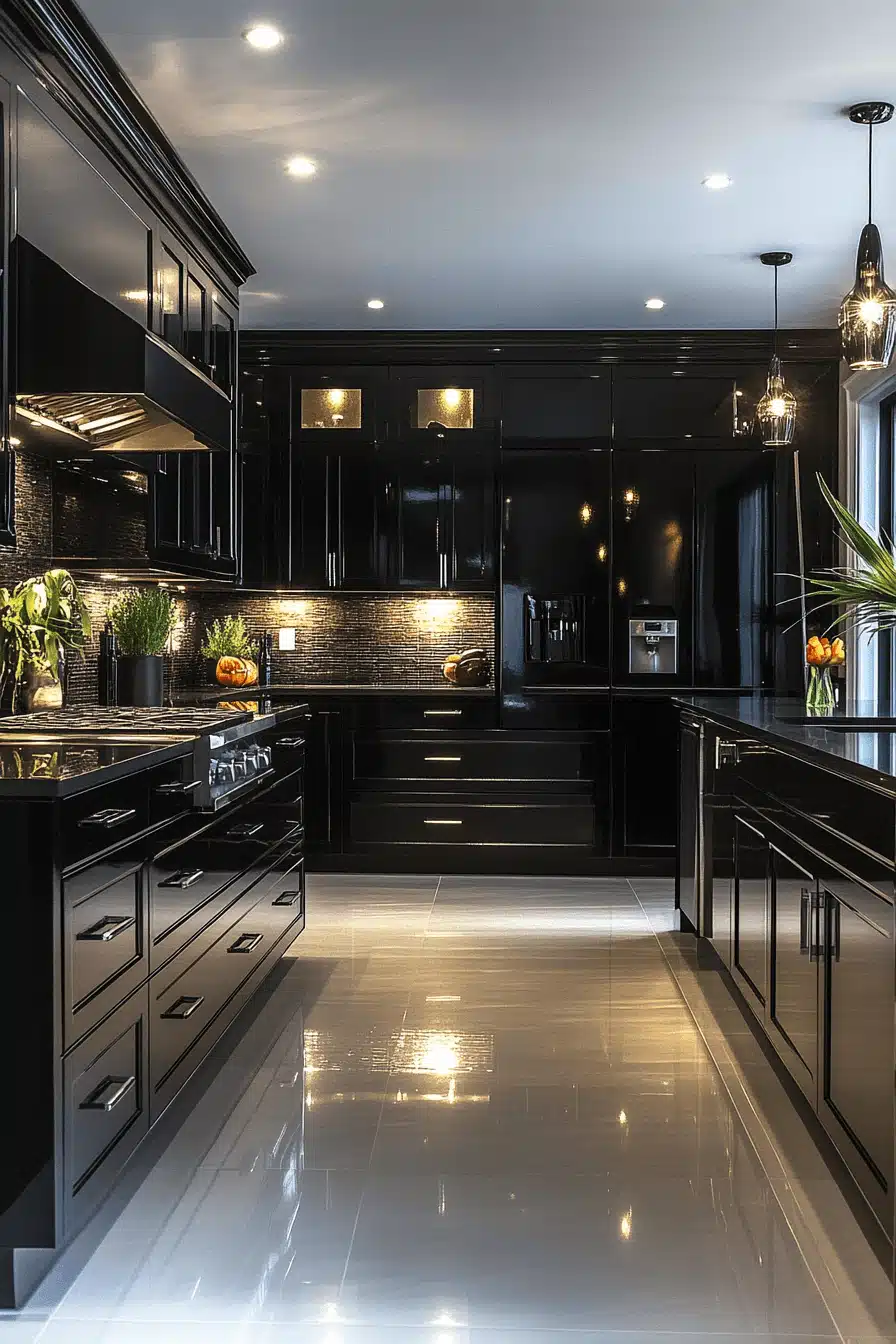 dark and moody kitchen