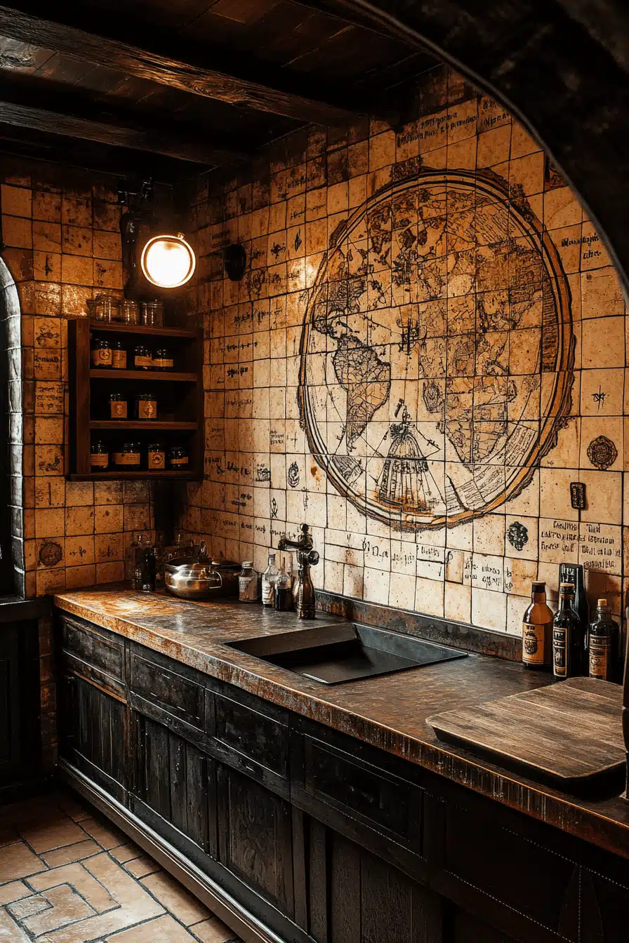 dark academia kitchen