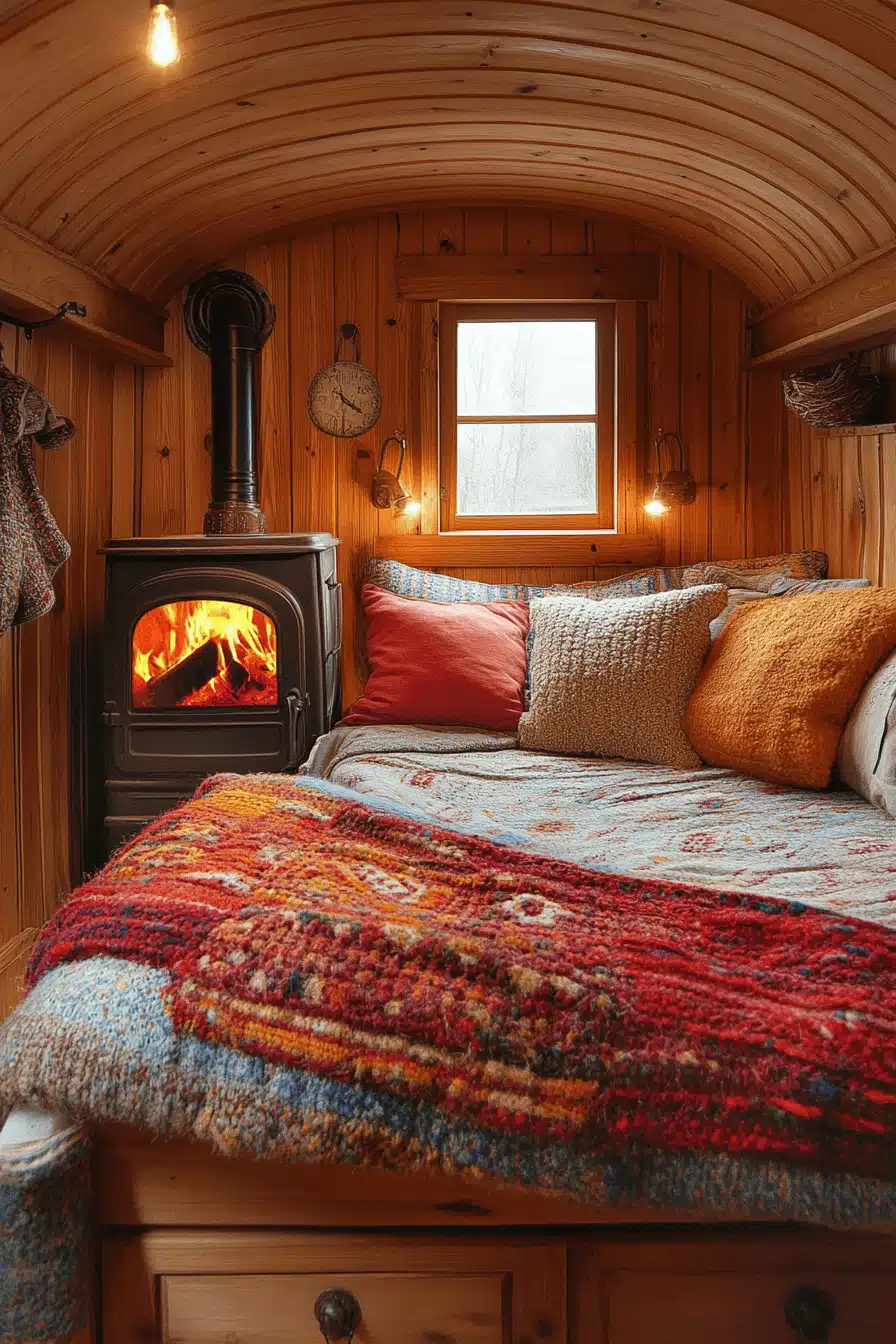 old cabin interior bedroom