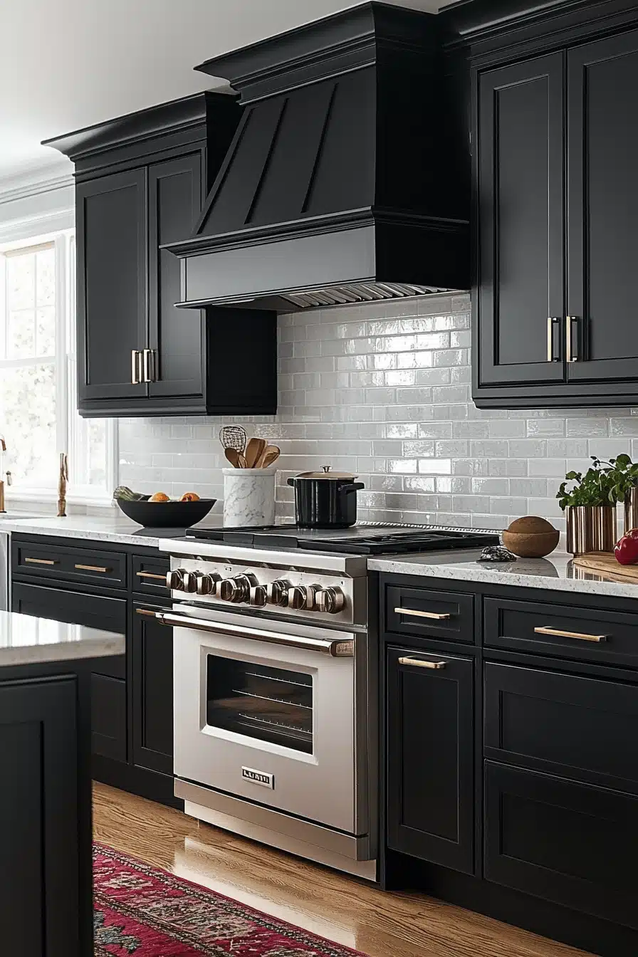 dark grey kitchen cabinets