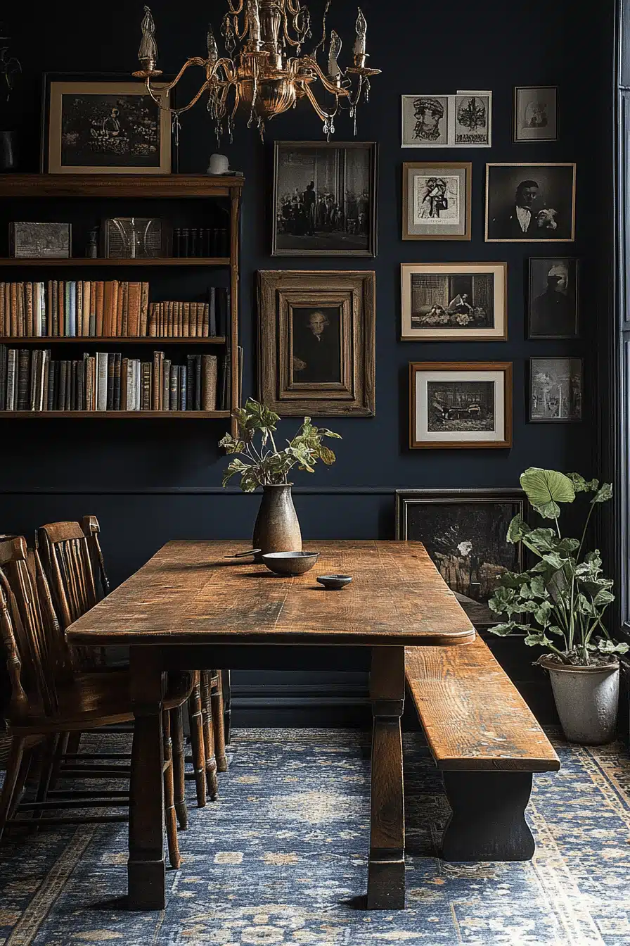 moody vintage dining room