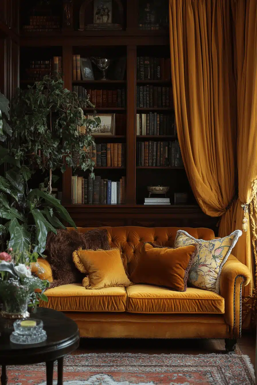 moody vintage living room