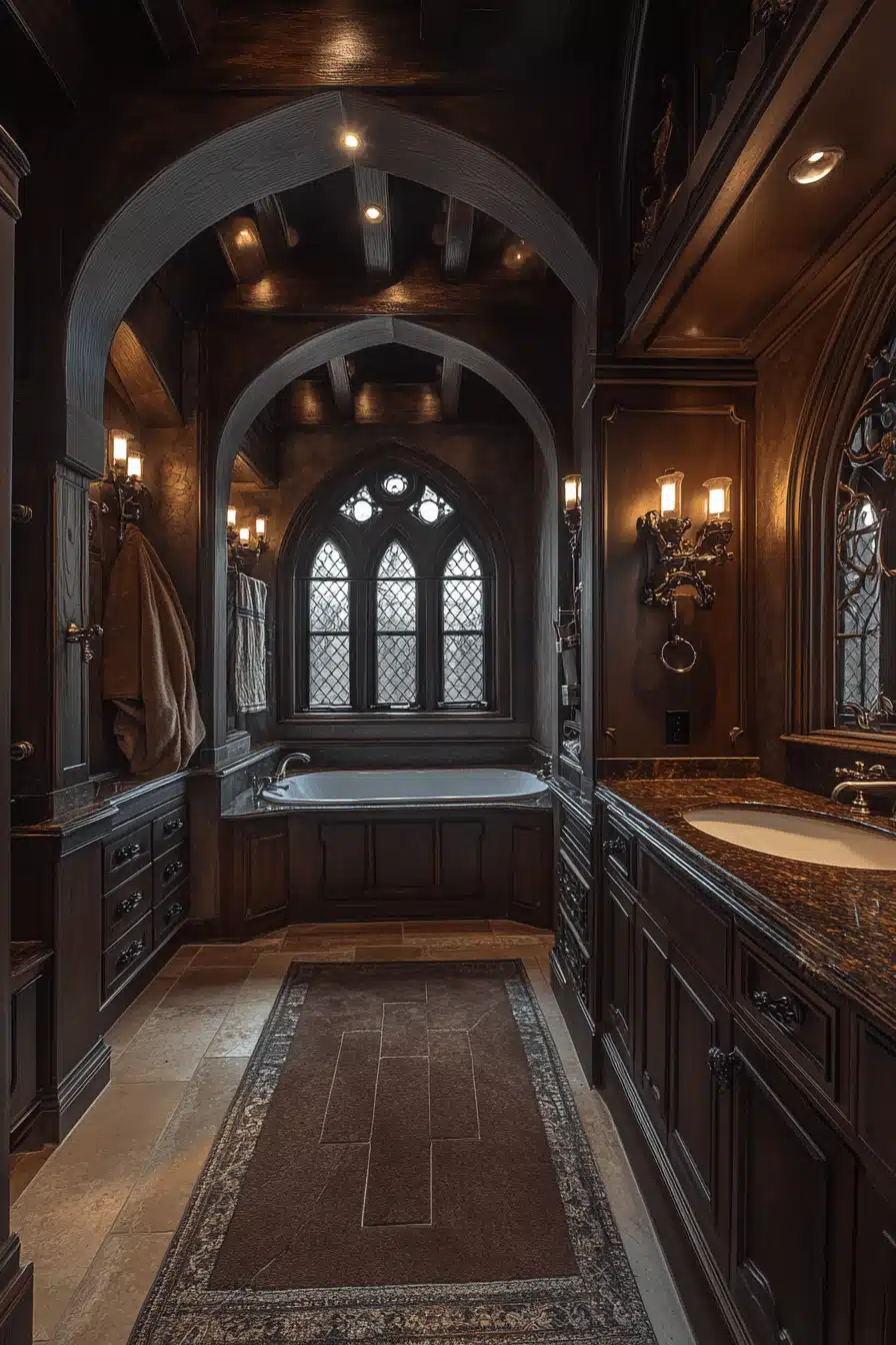 moody vintage bathroom
