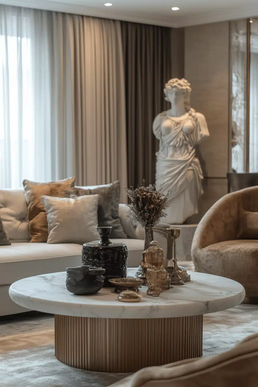 neoclassical interior living rooms