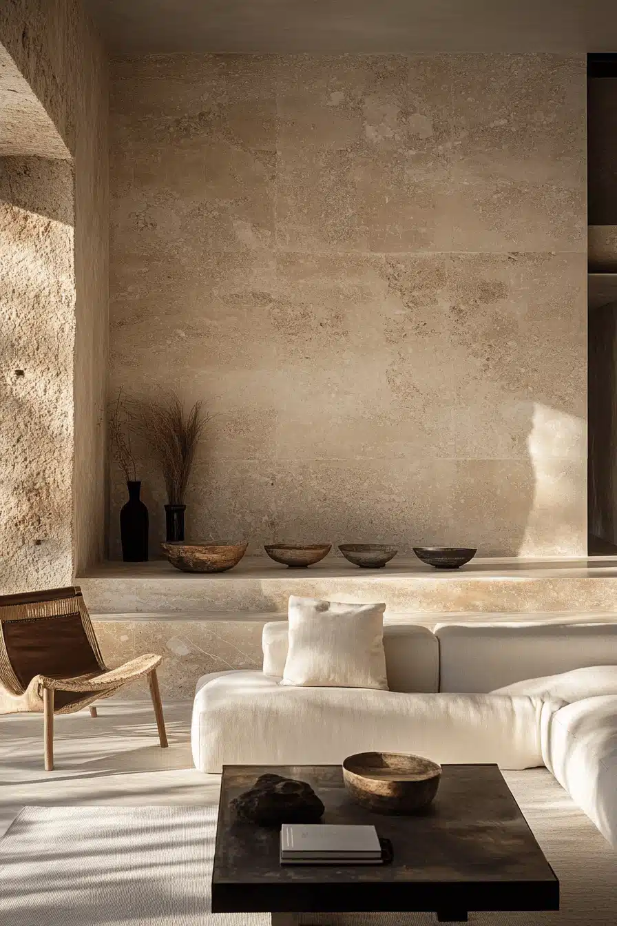 moody neutral living room