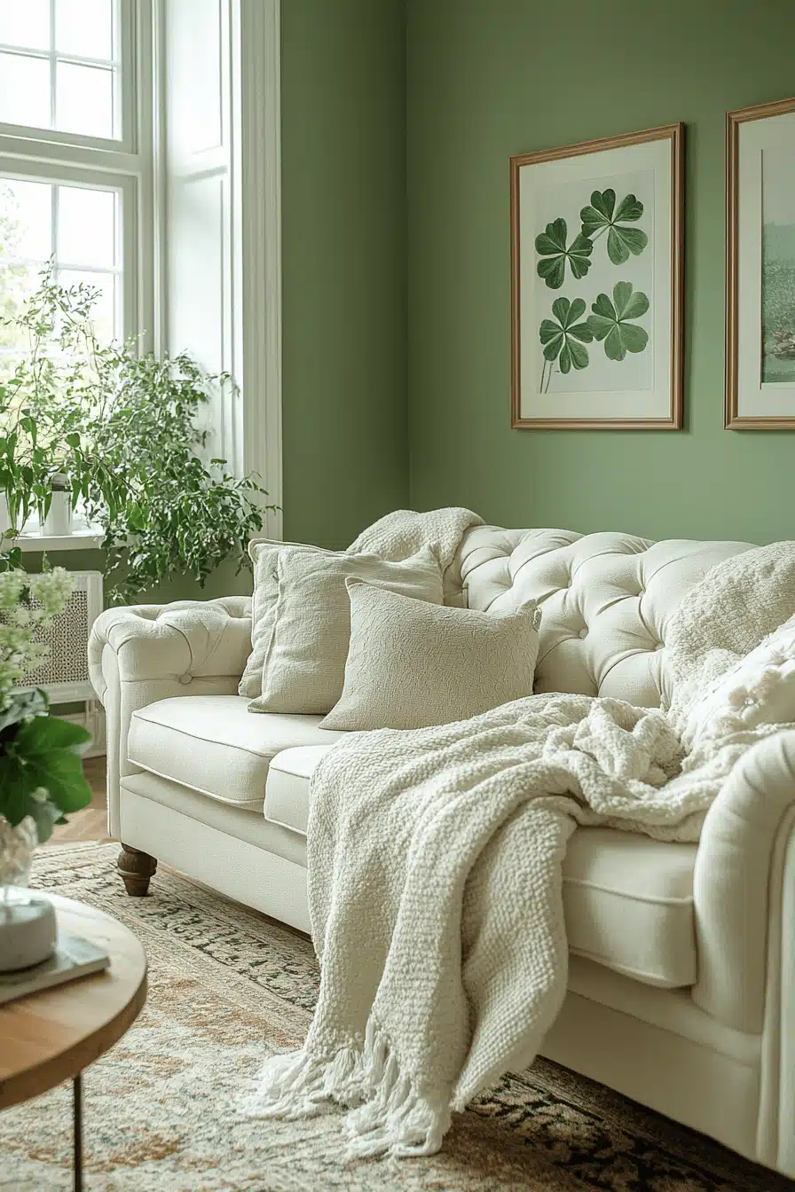 green living room decor