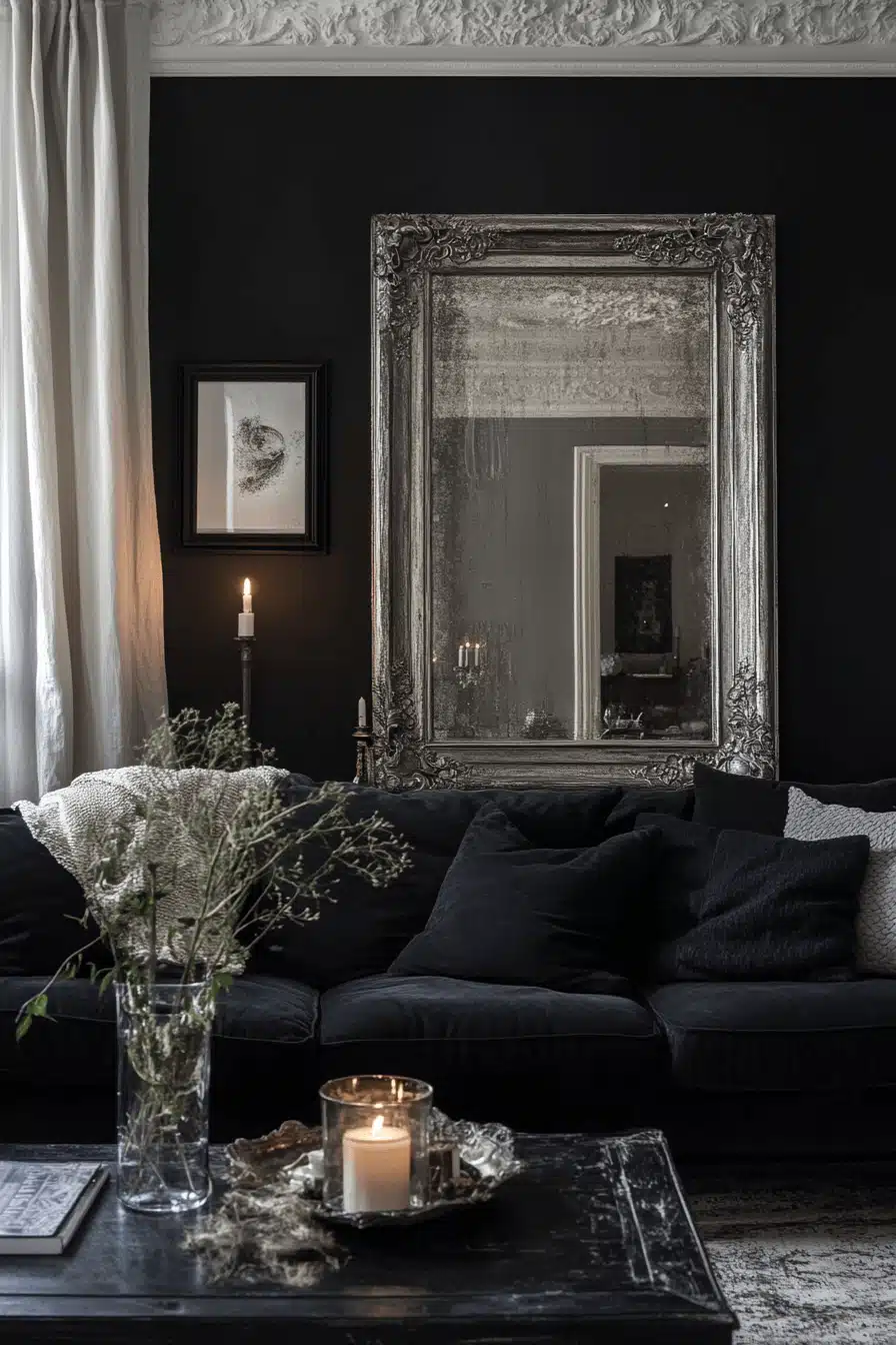 moody vintage living room