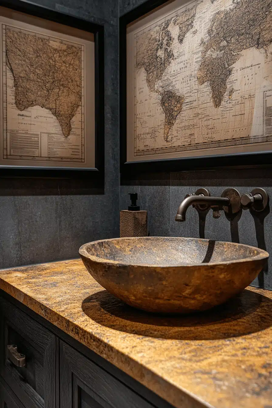 old cabin interior bathroom