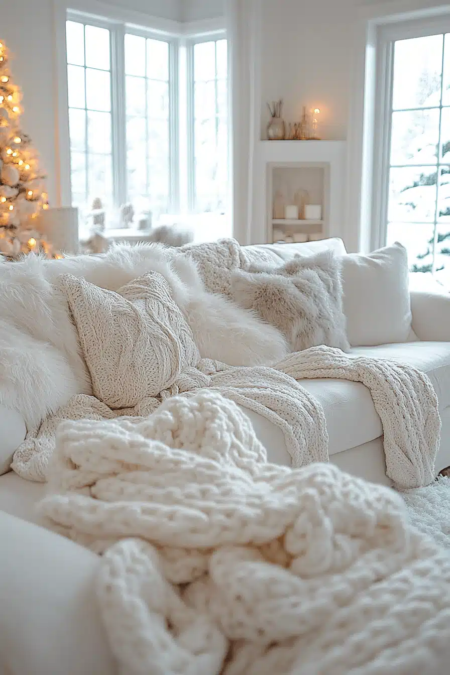 white living room decor