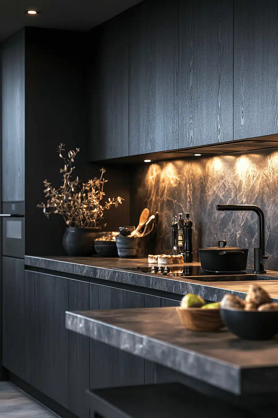 dark and moody kitchen