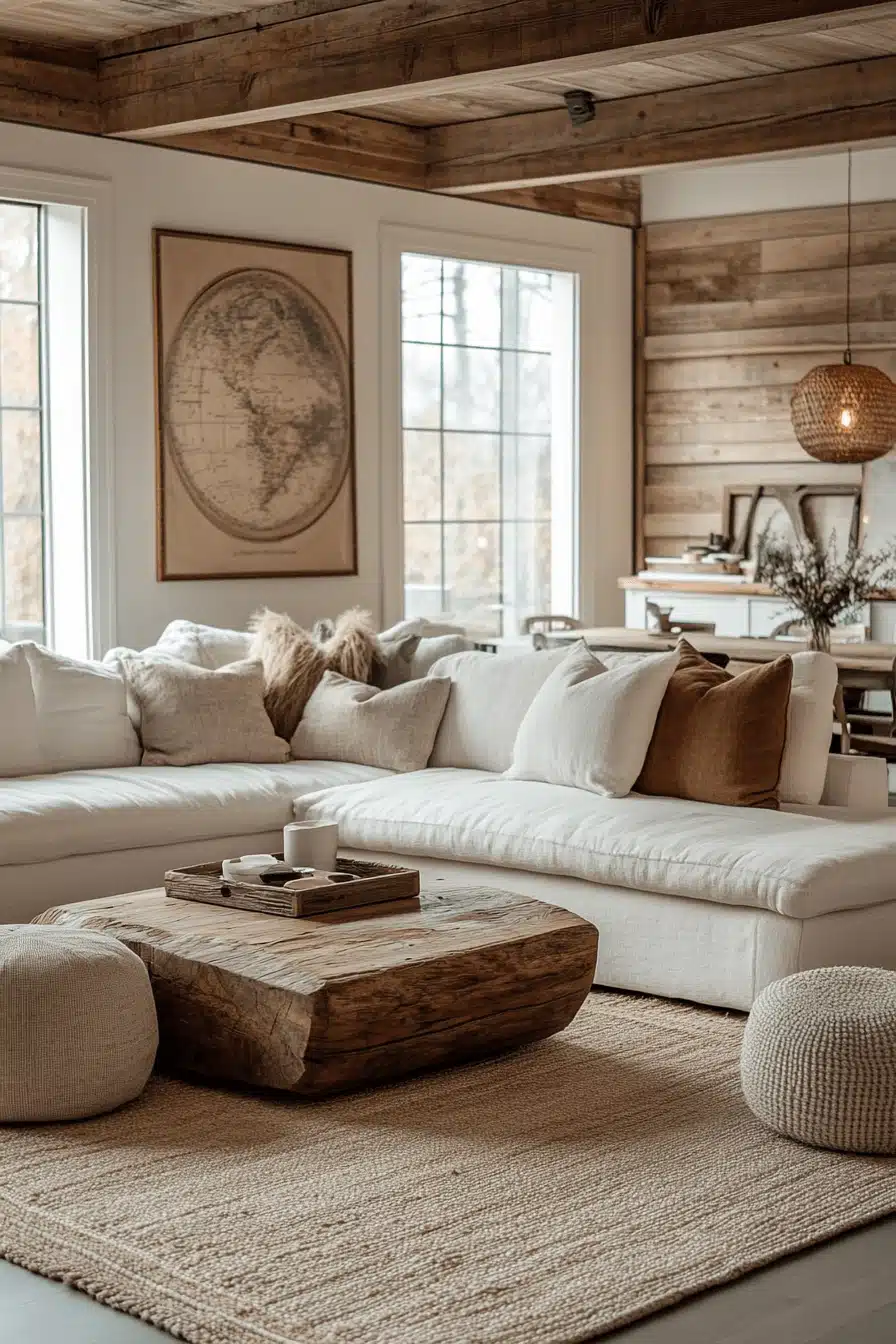 moody neutral living room