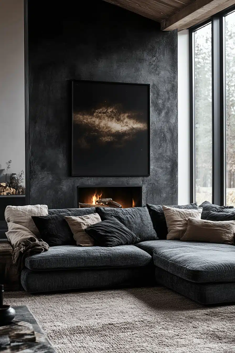 gray couch living room