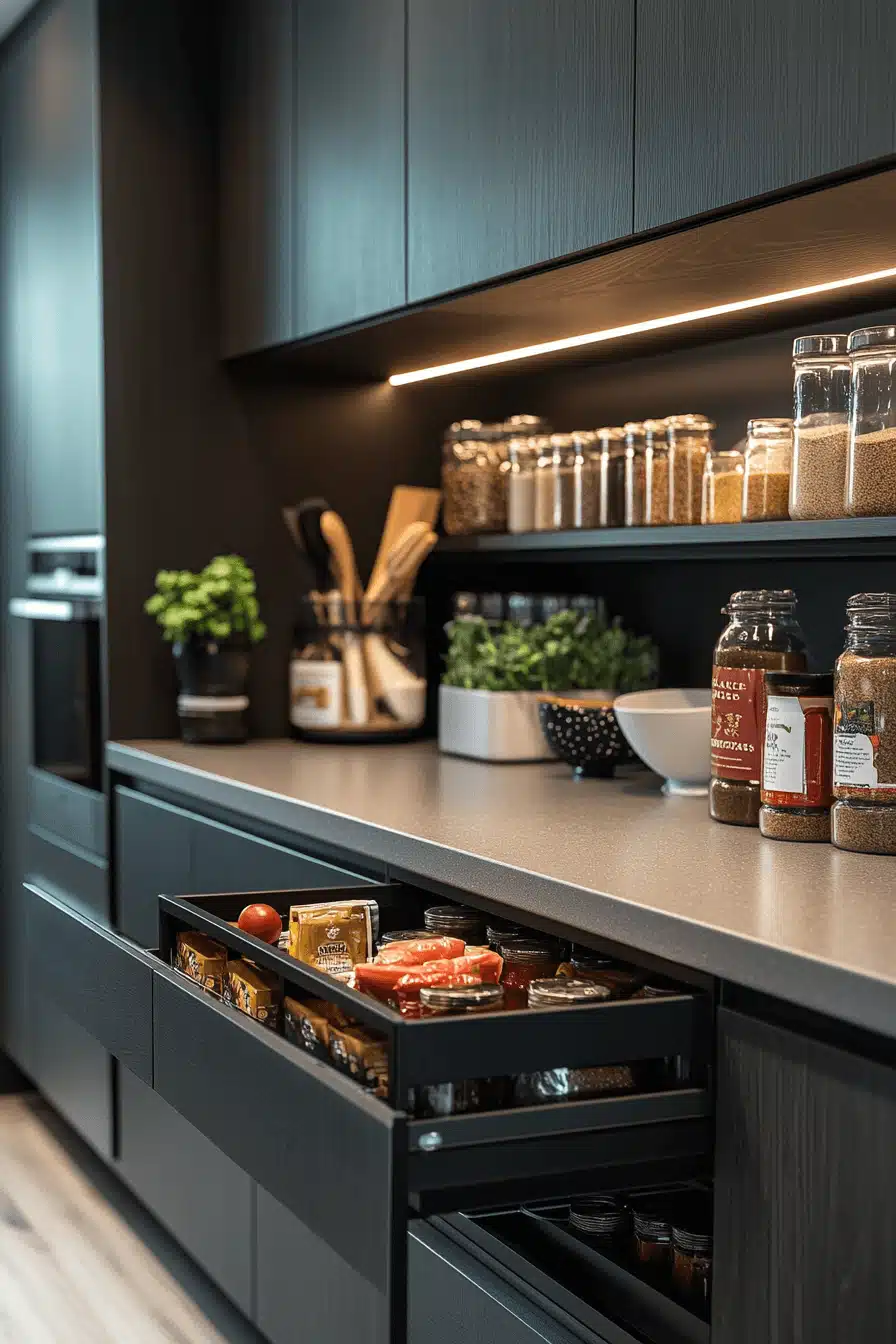 small moody kitchen
