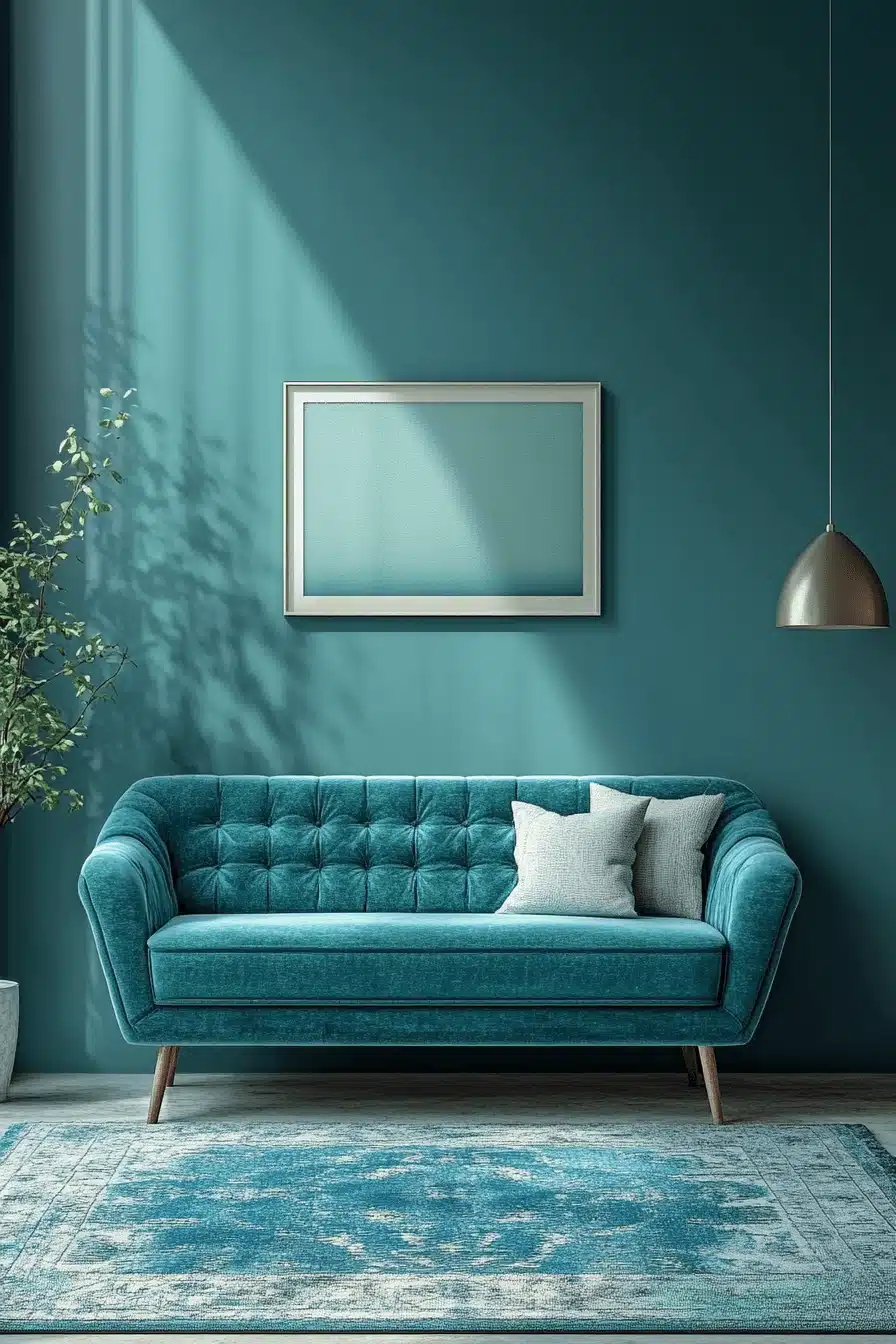blue living room decor