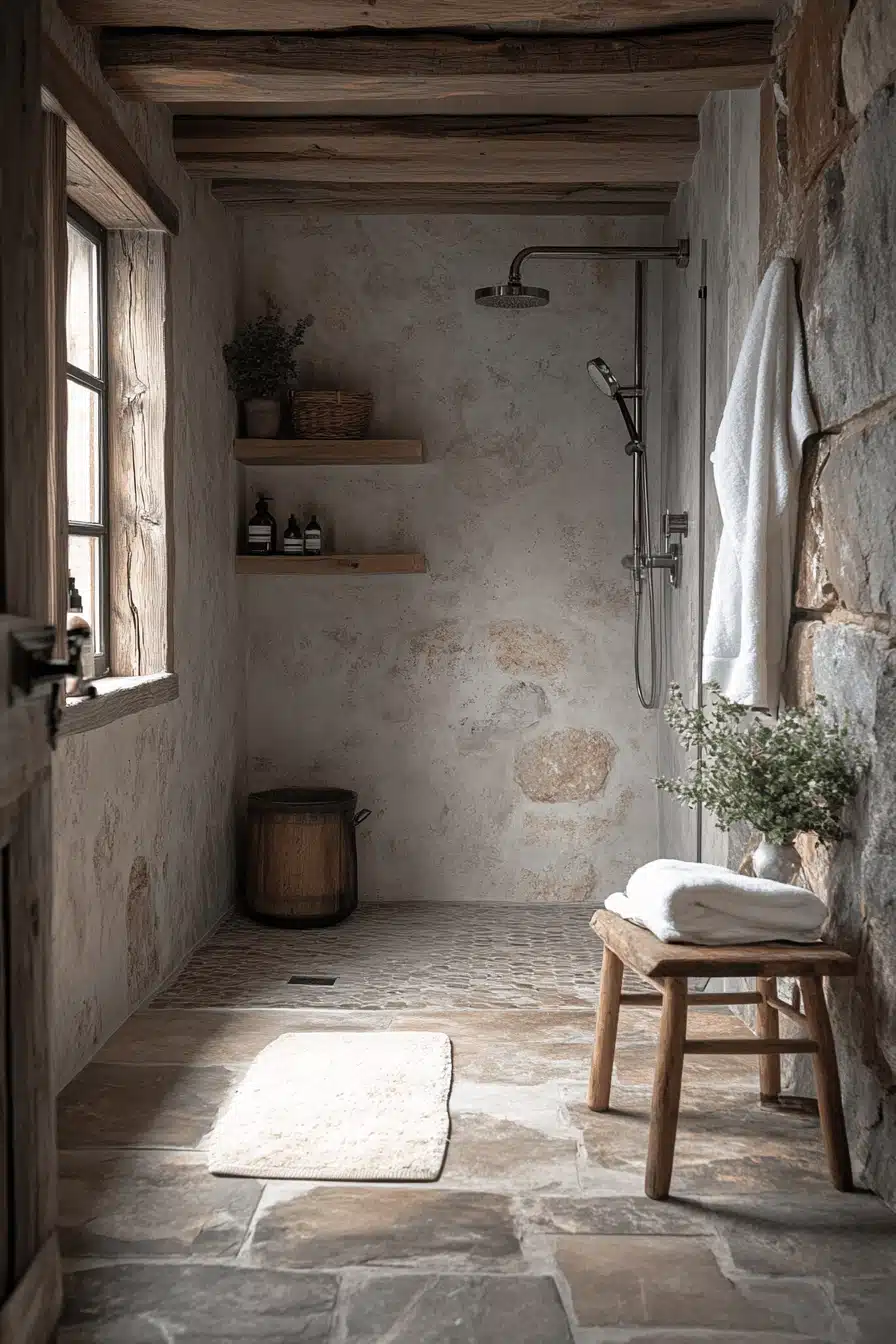 old cabin interior bathroom
