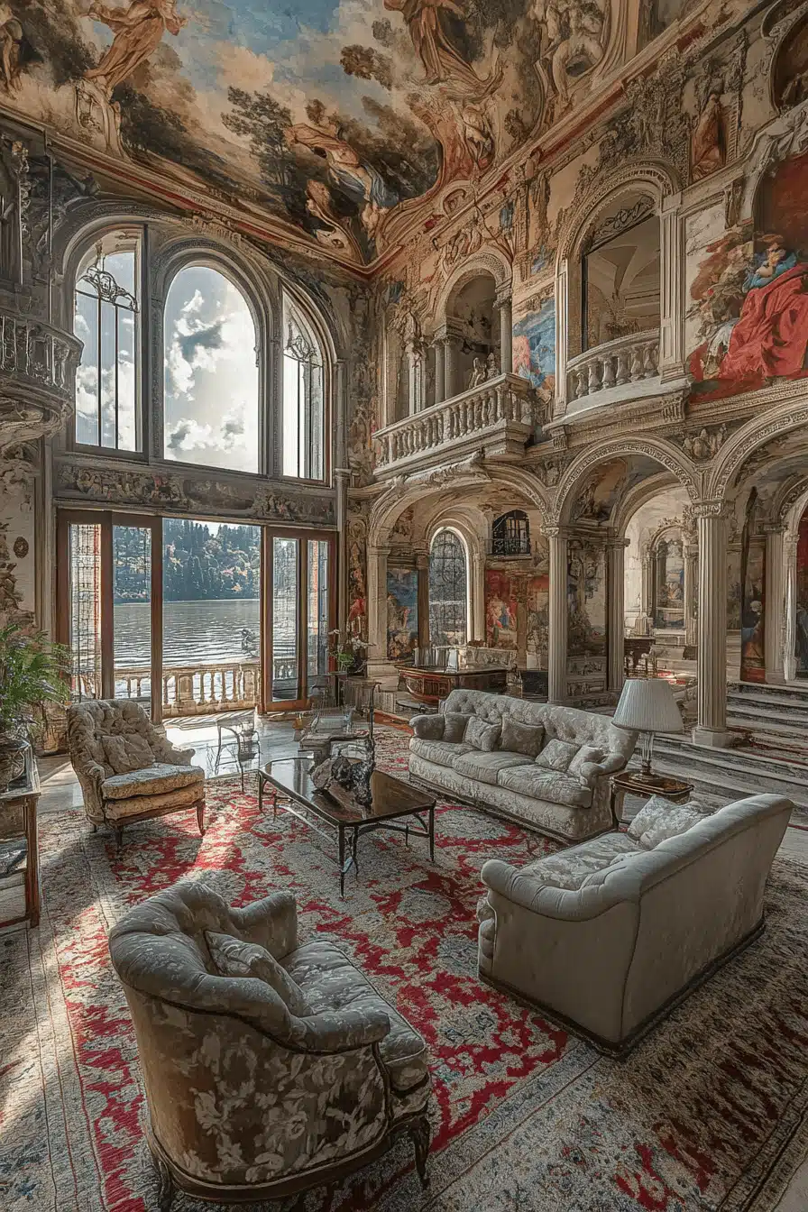 neoclassical interior living rooms