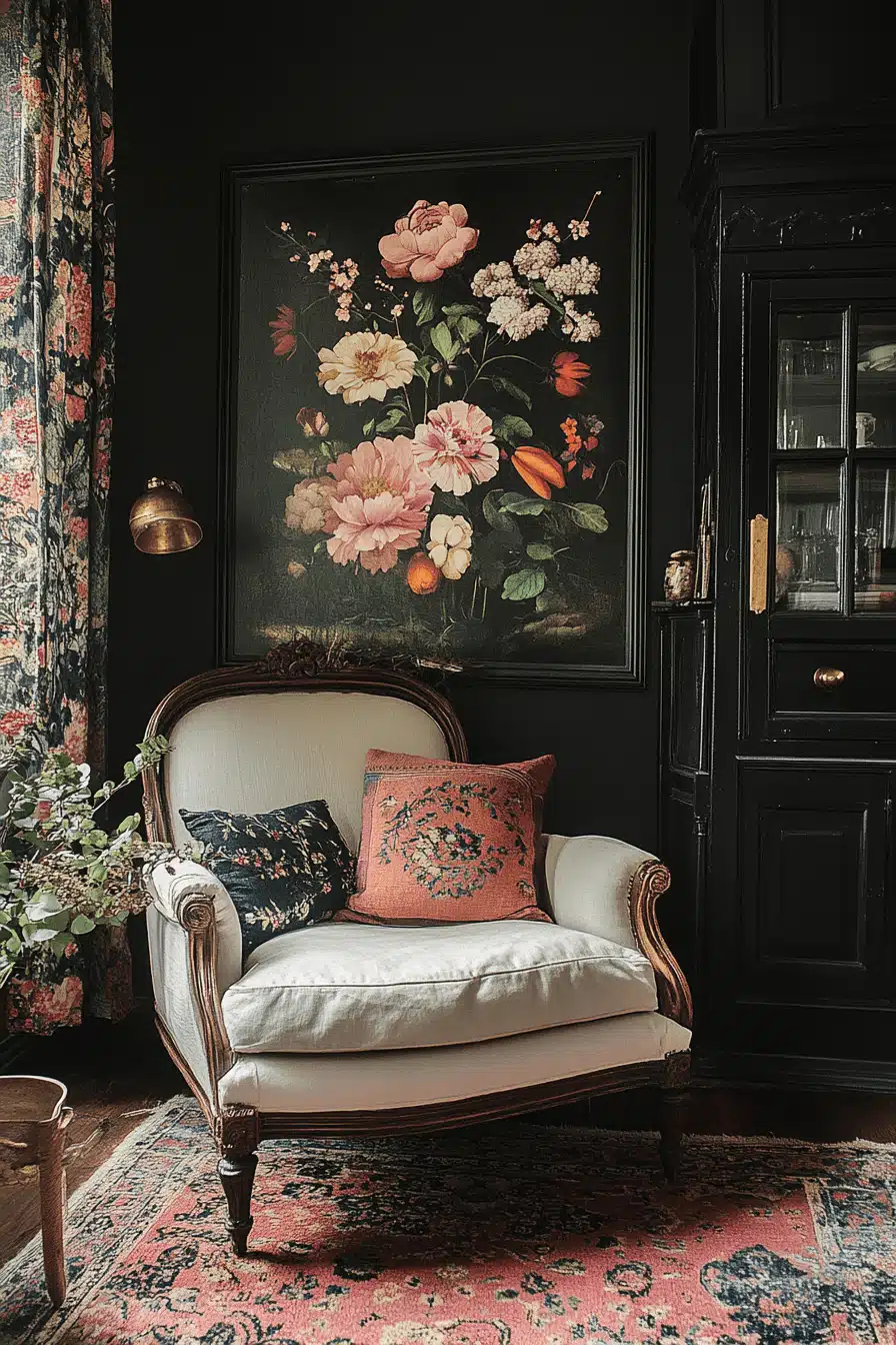 moody vintage living room