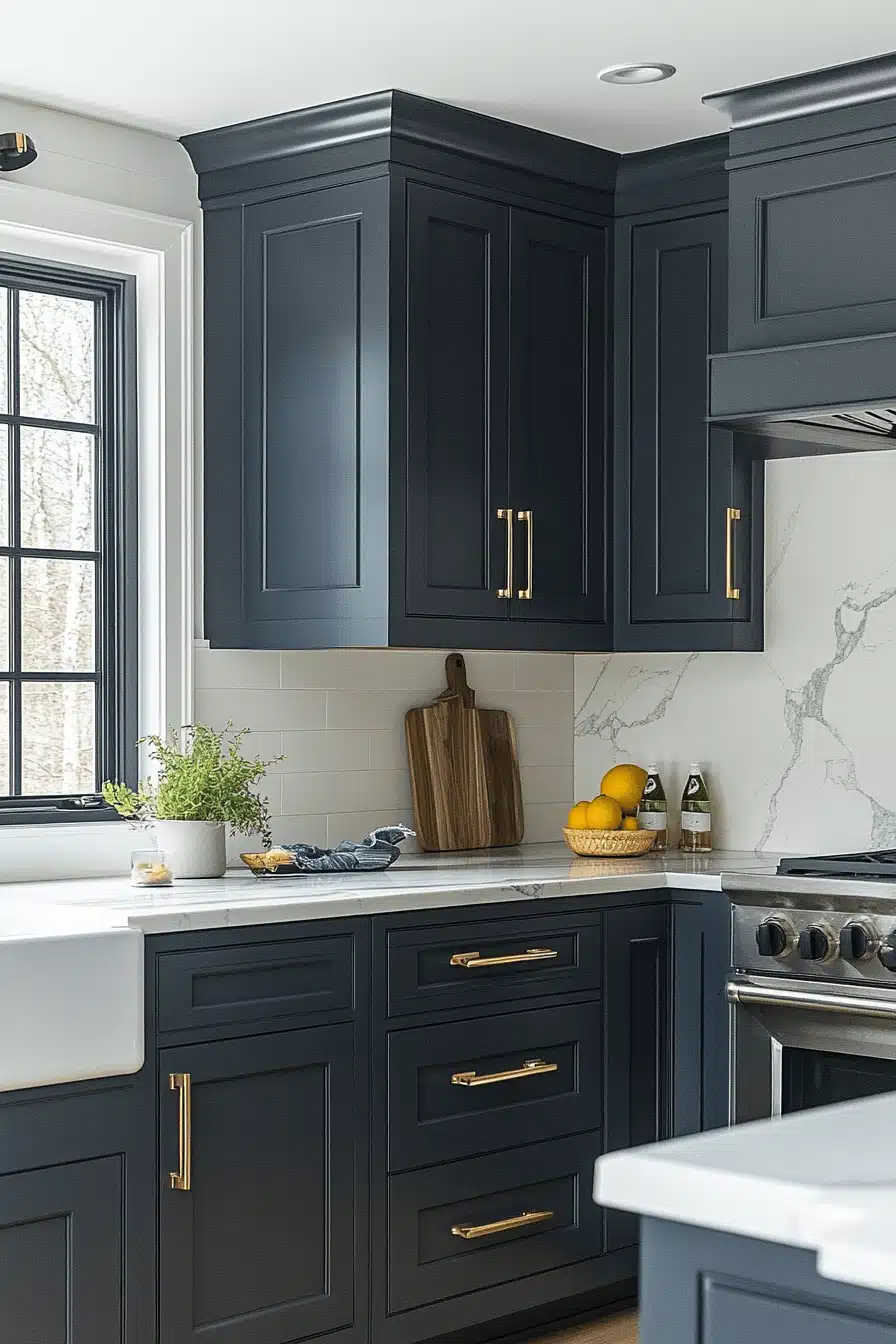 dark grey kitchen cabinets