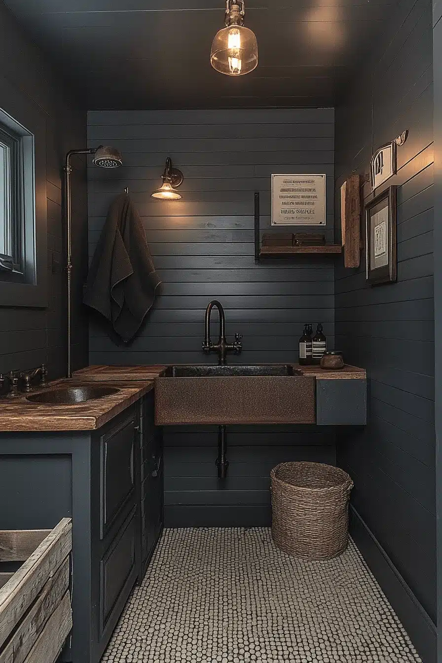 old cabin interior bathroom