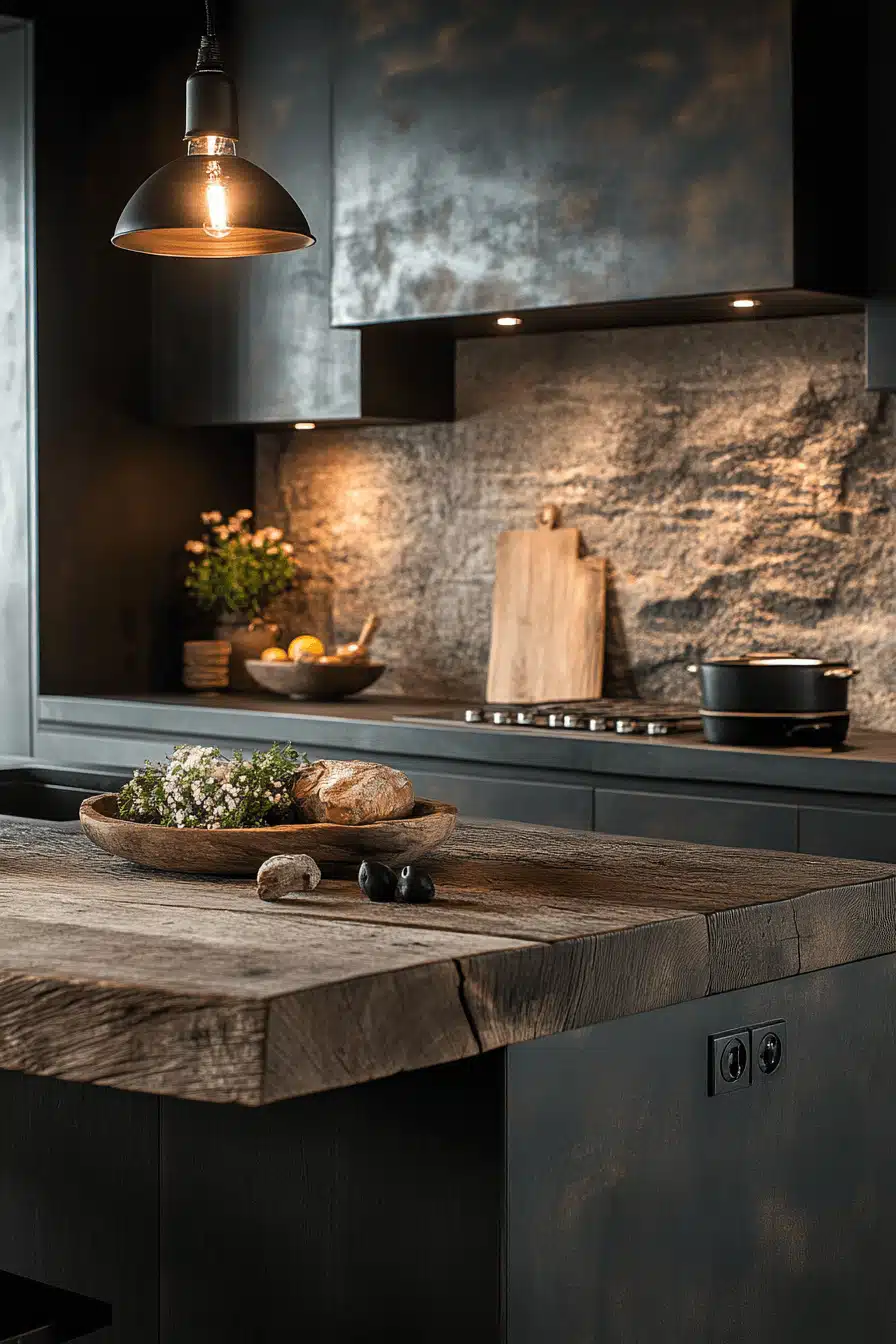 dark and moody kitchen