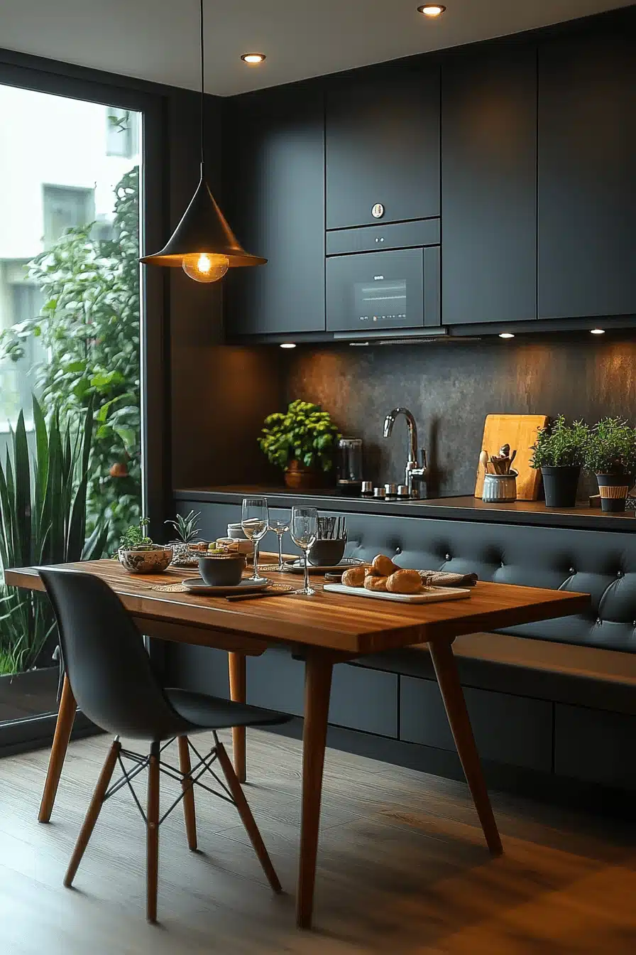 small moody kitchen
