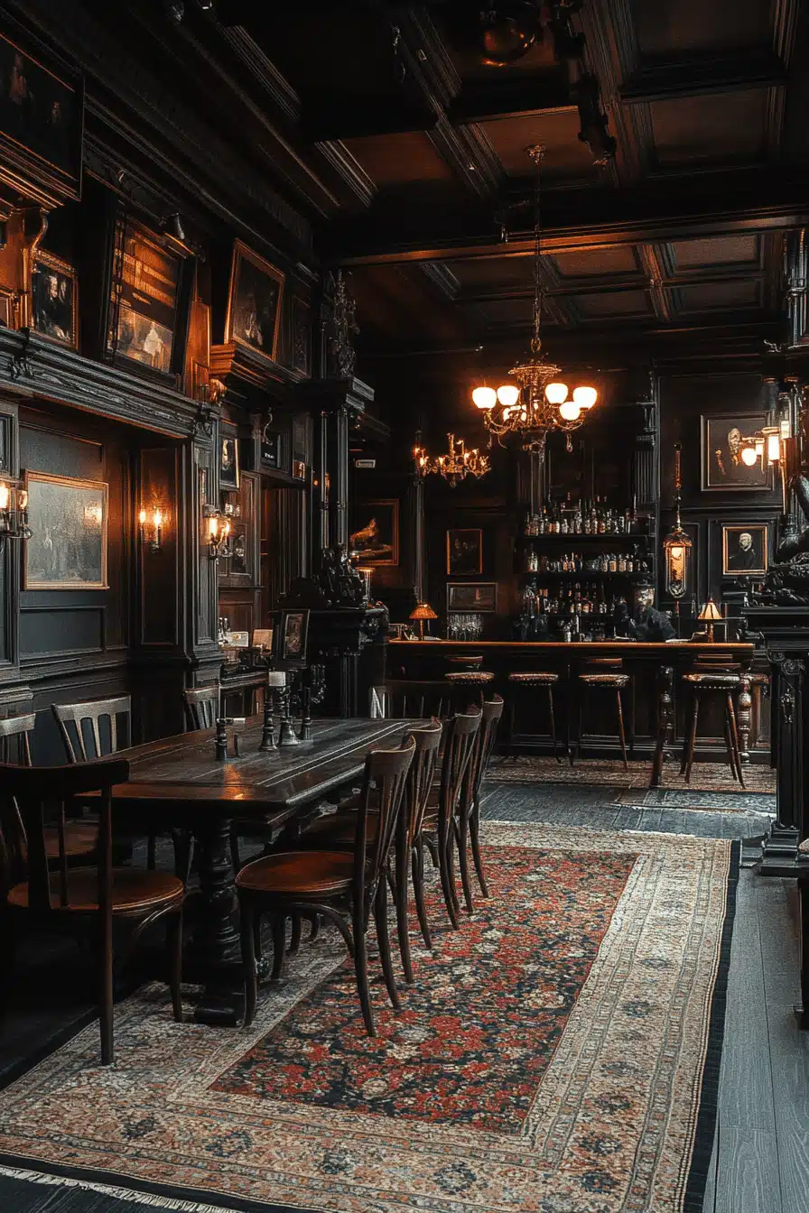 moody vintage dining room