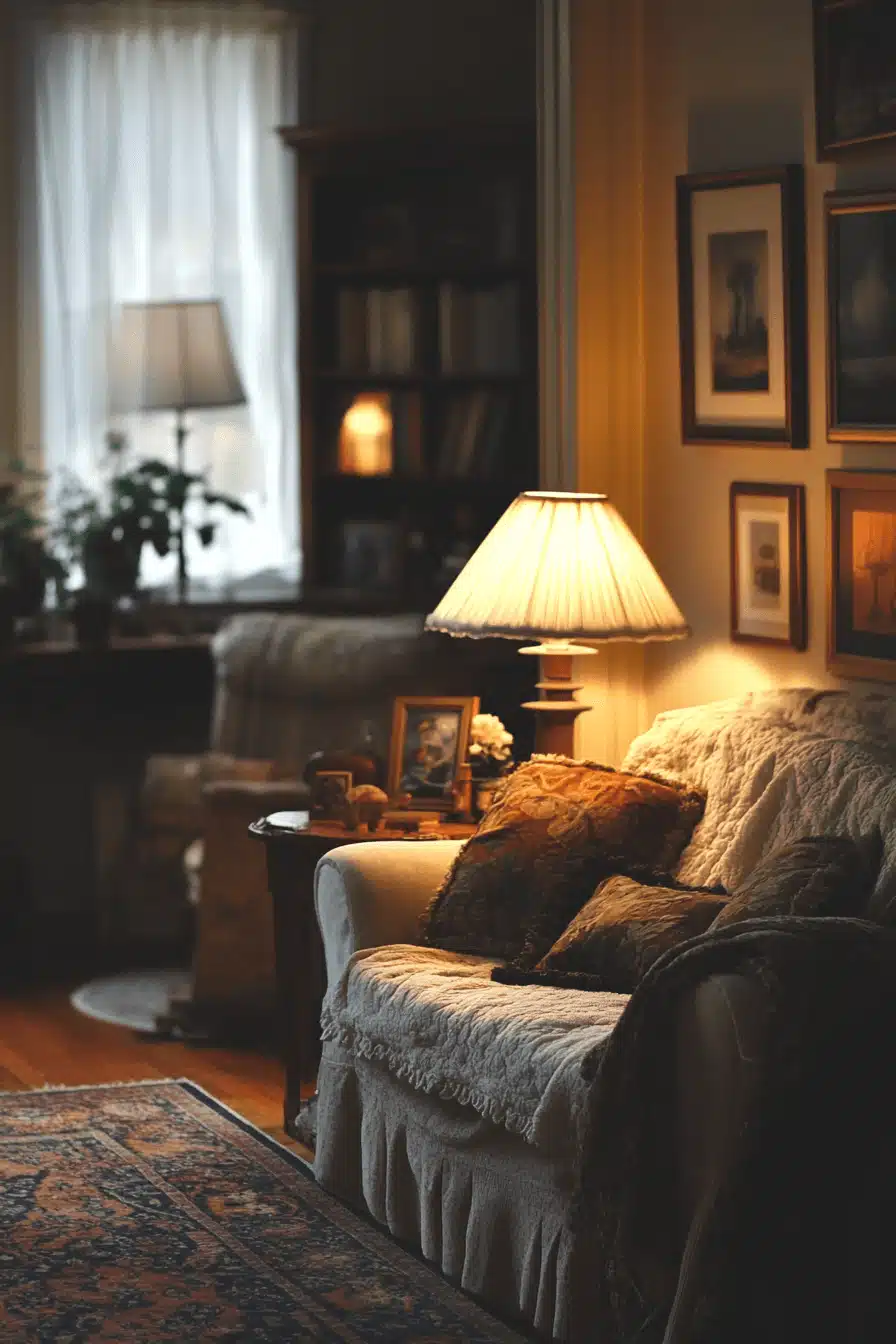 moody vintage living room