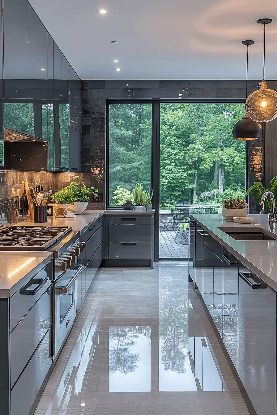 grey kitchen cabinets