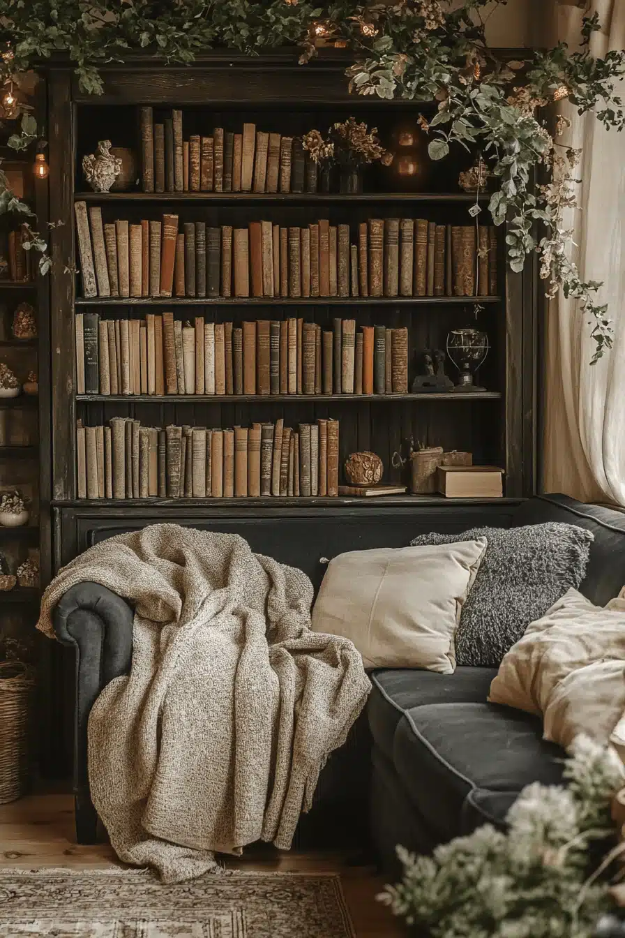 moody vintage living room