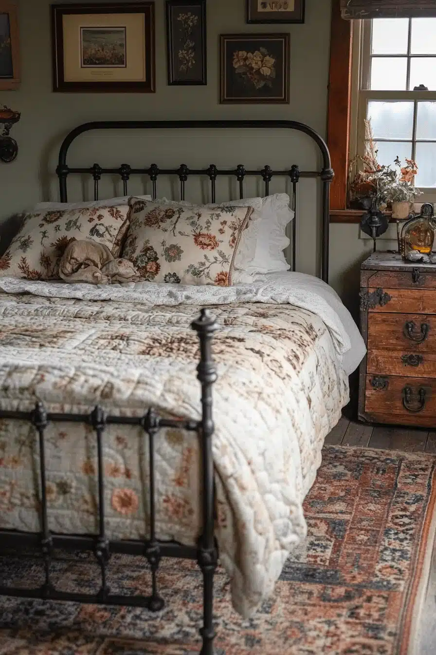 old cabin interior bedroom