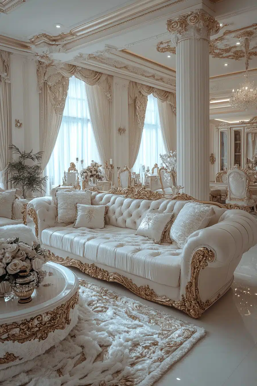 white living room decor