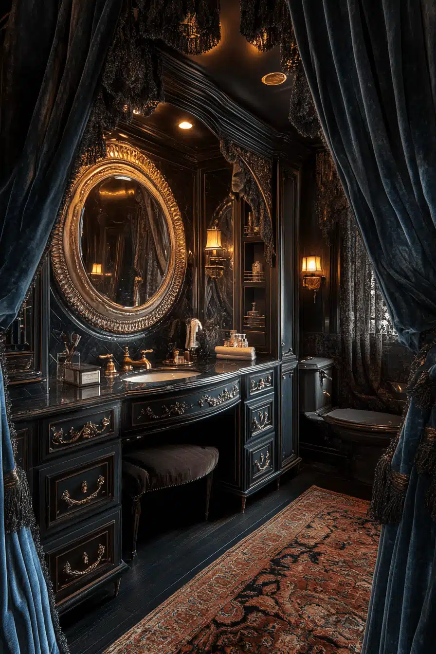 moody vintage bathroom