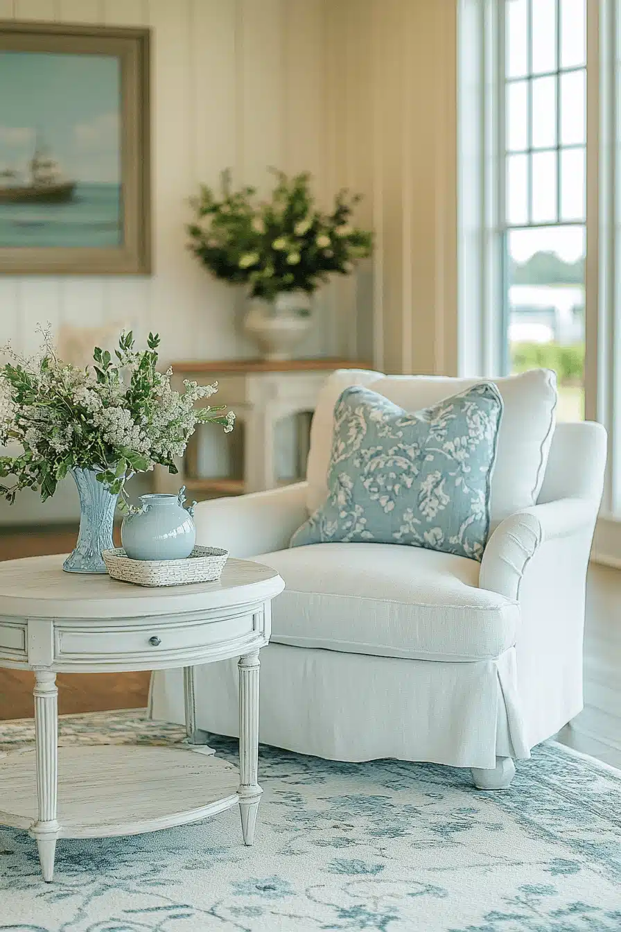 blue living room decor