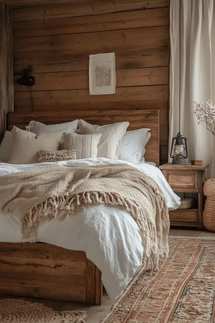 old cabin interior bedroom