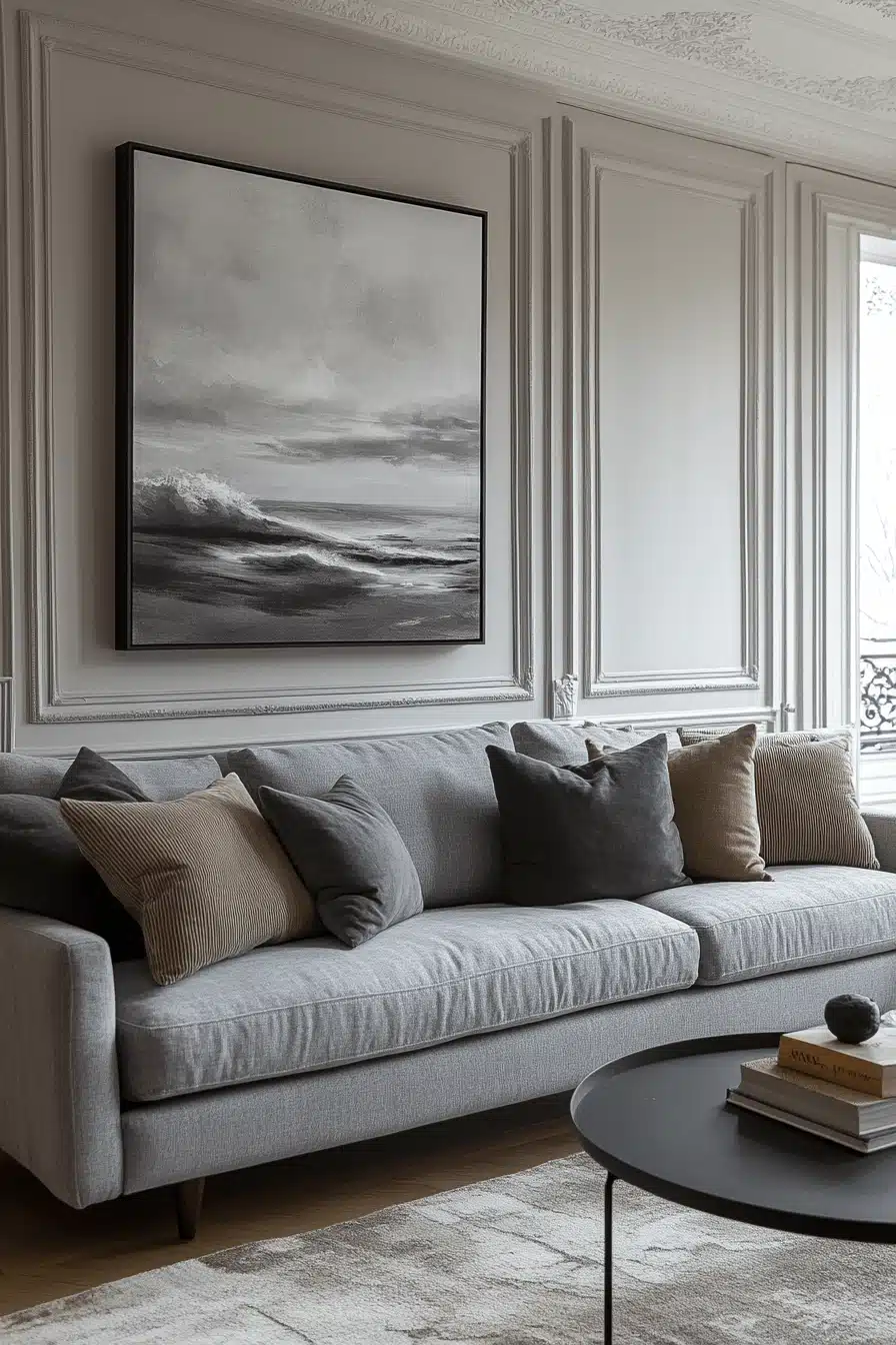 gray couch living room