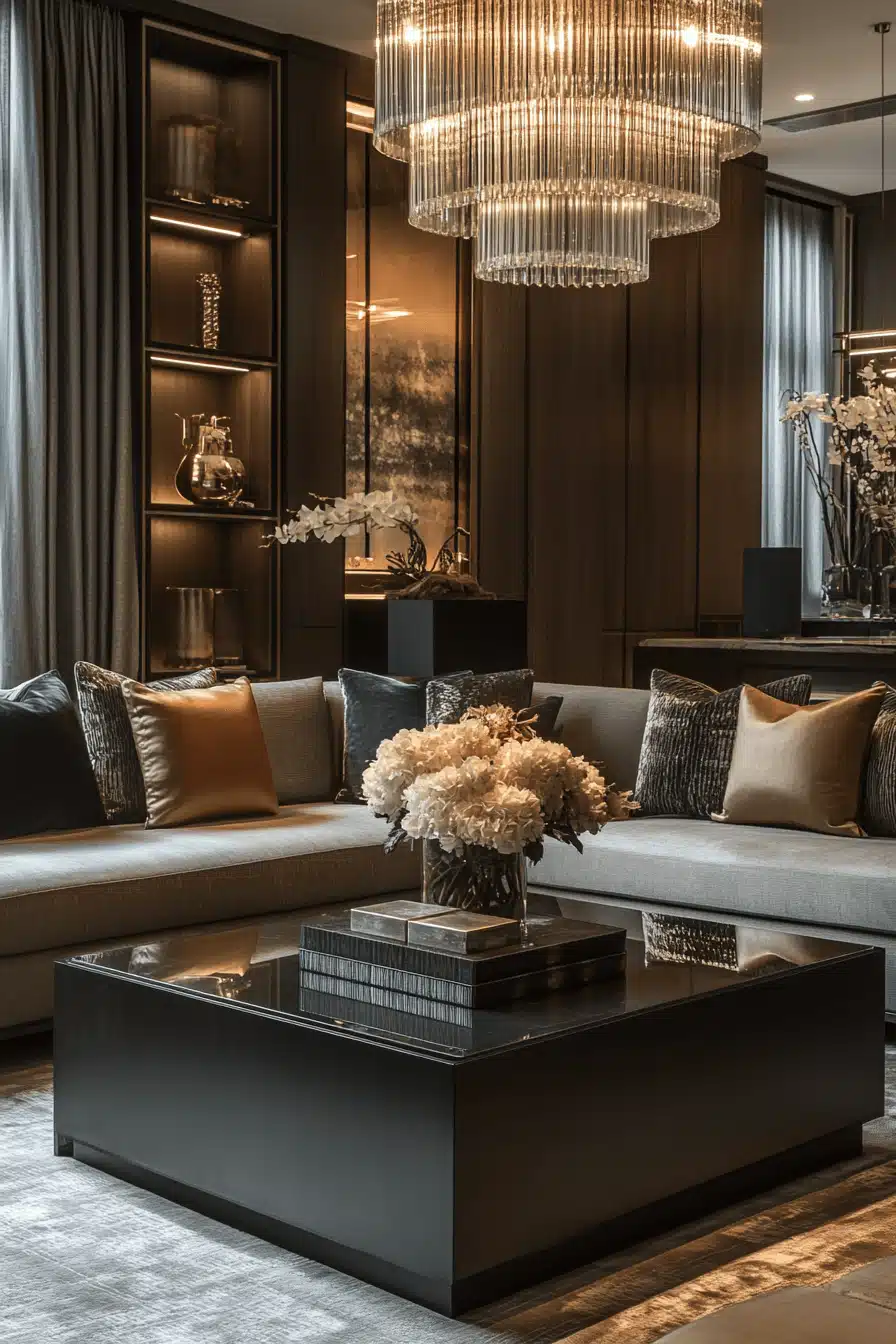 moody neutral living room