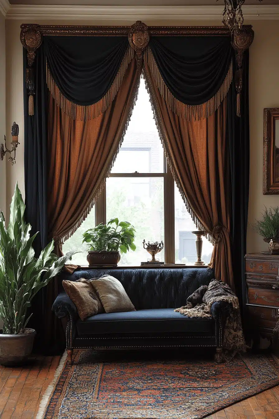 moody vintage living room