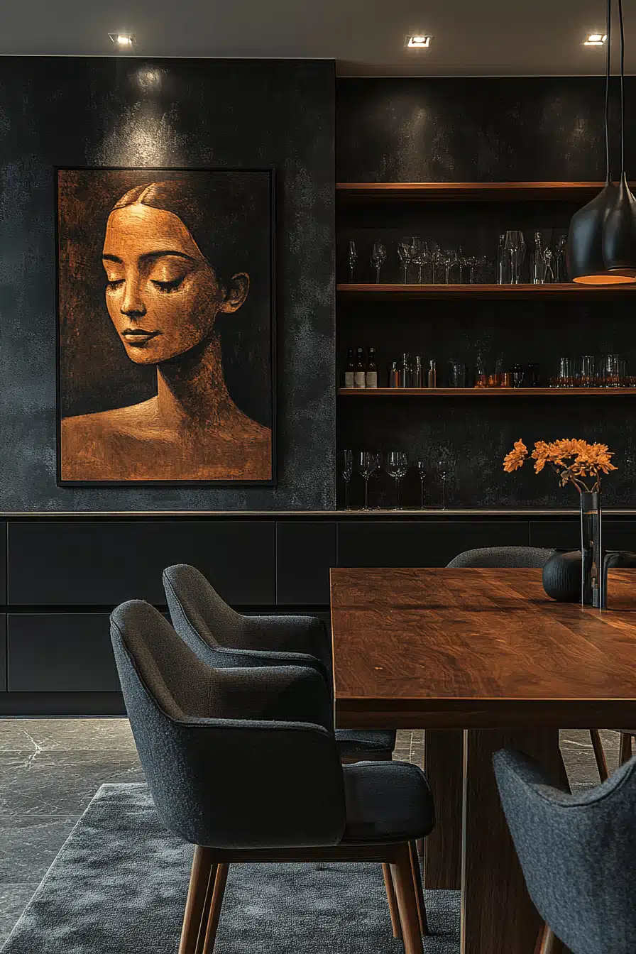 moody vintage dining room