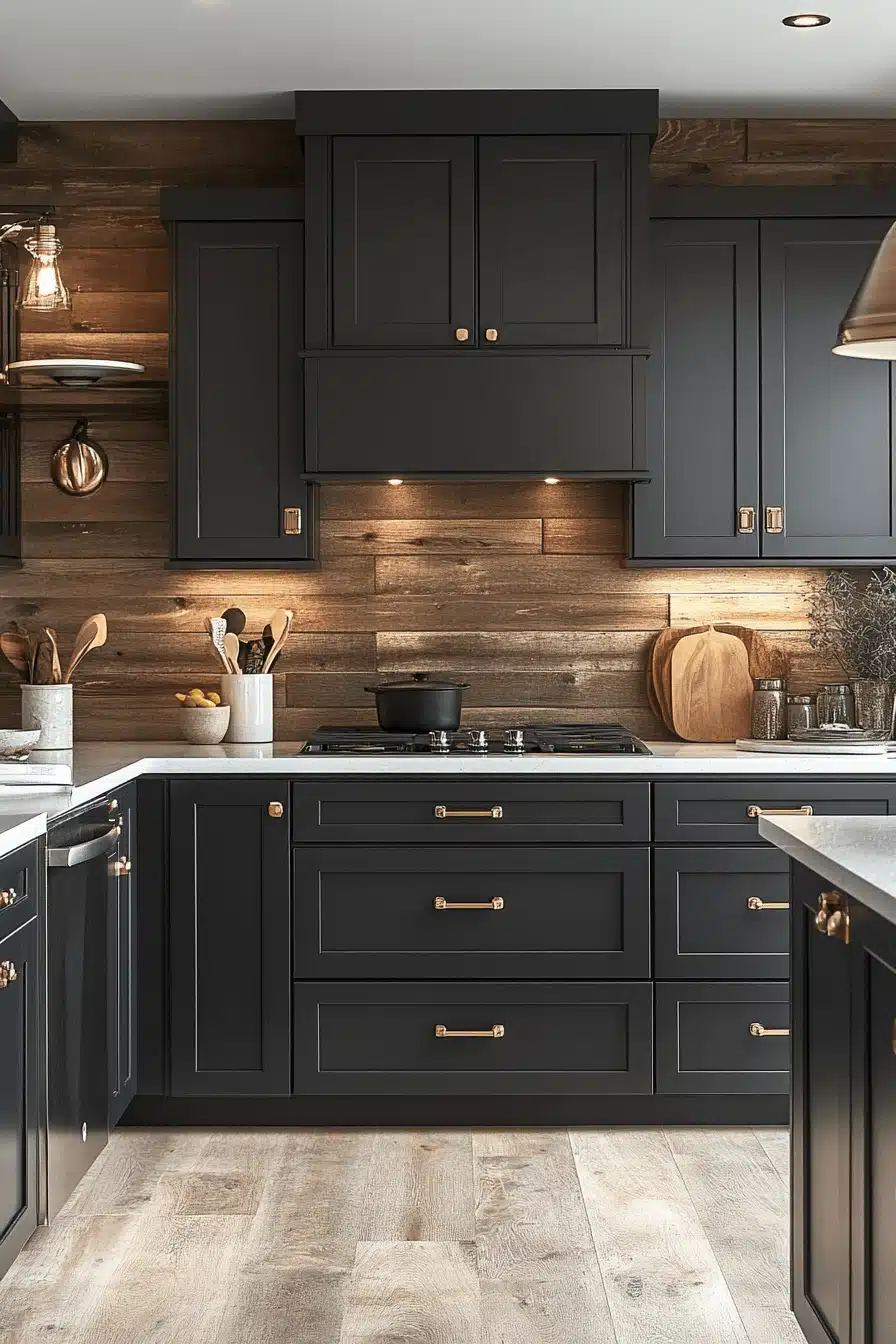 dark grey kitchen cabinets