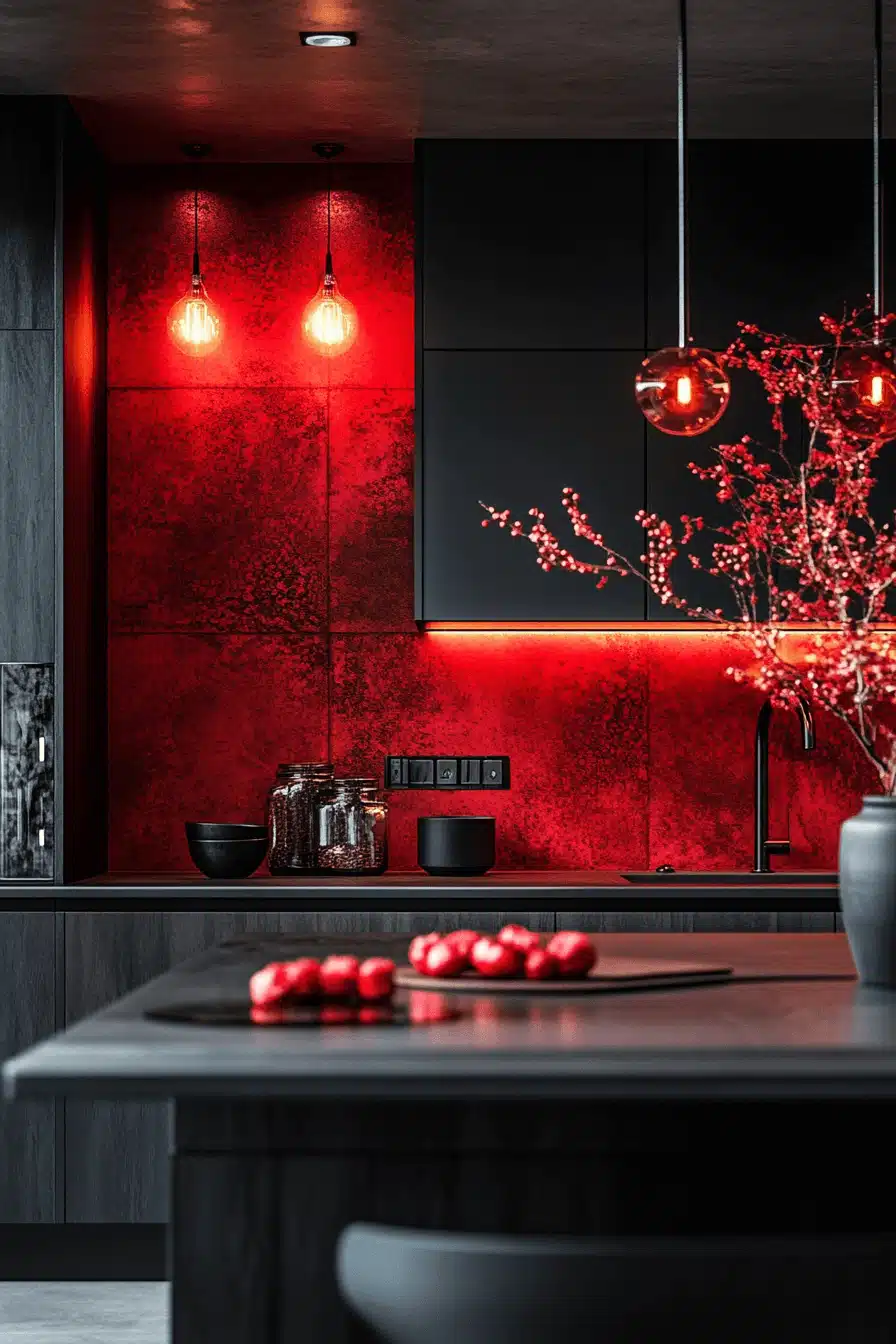dark and moody kitchen