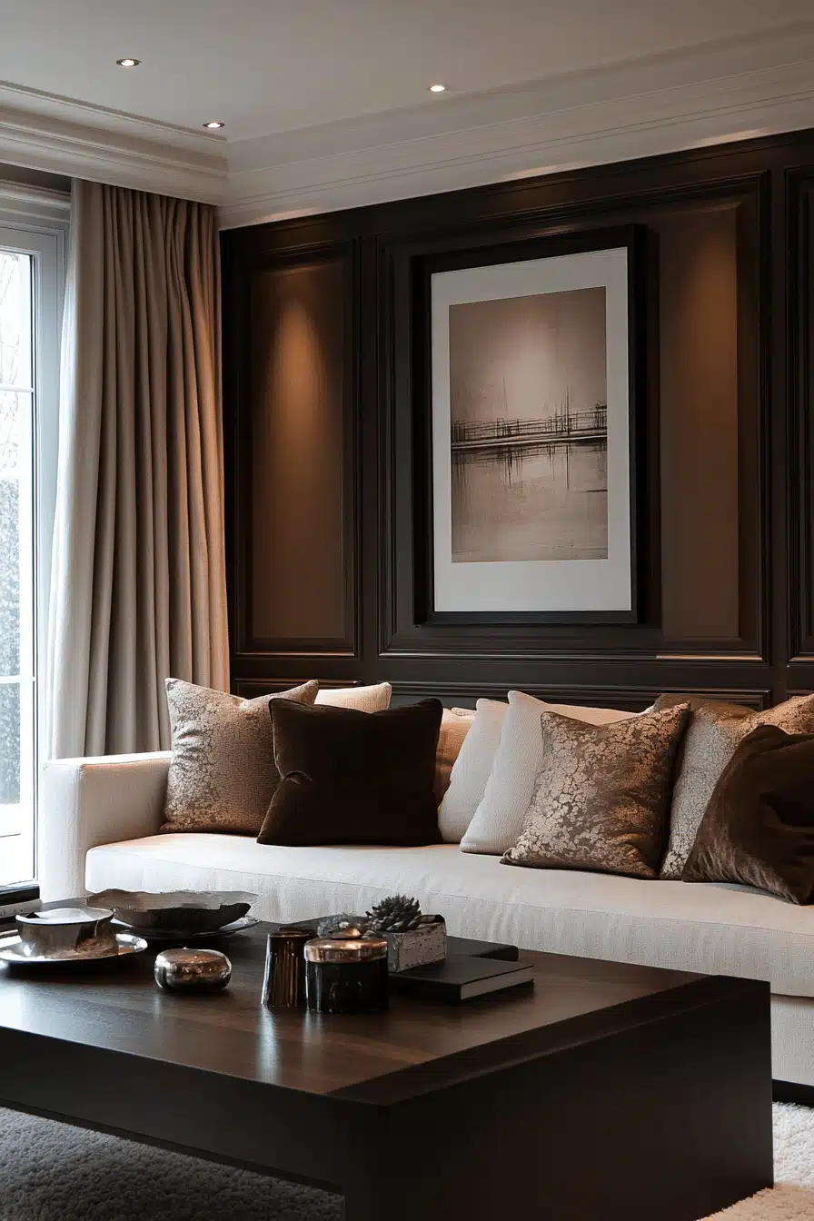 moody neutral living room