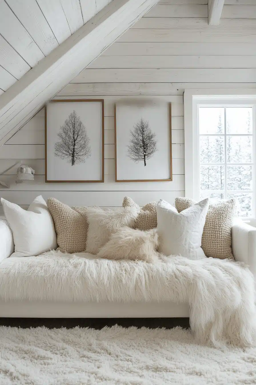 white living room decor