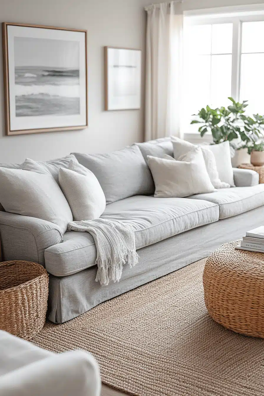 gray couch living room