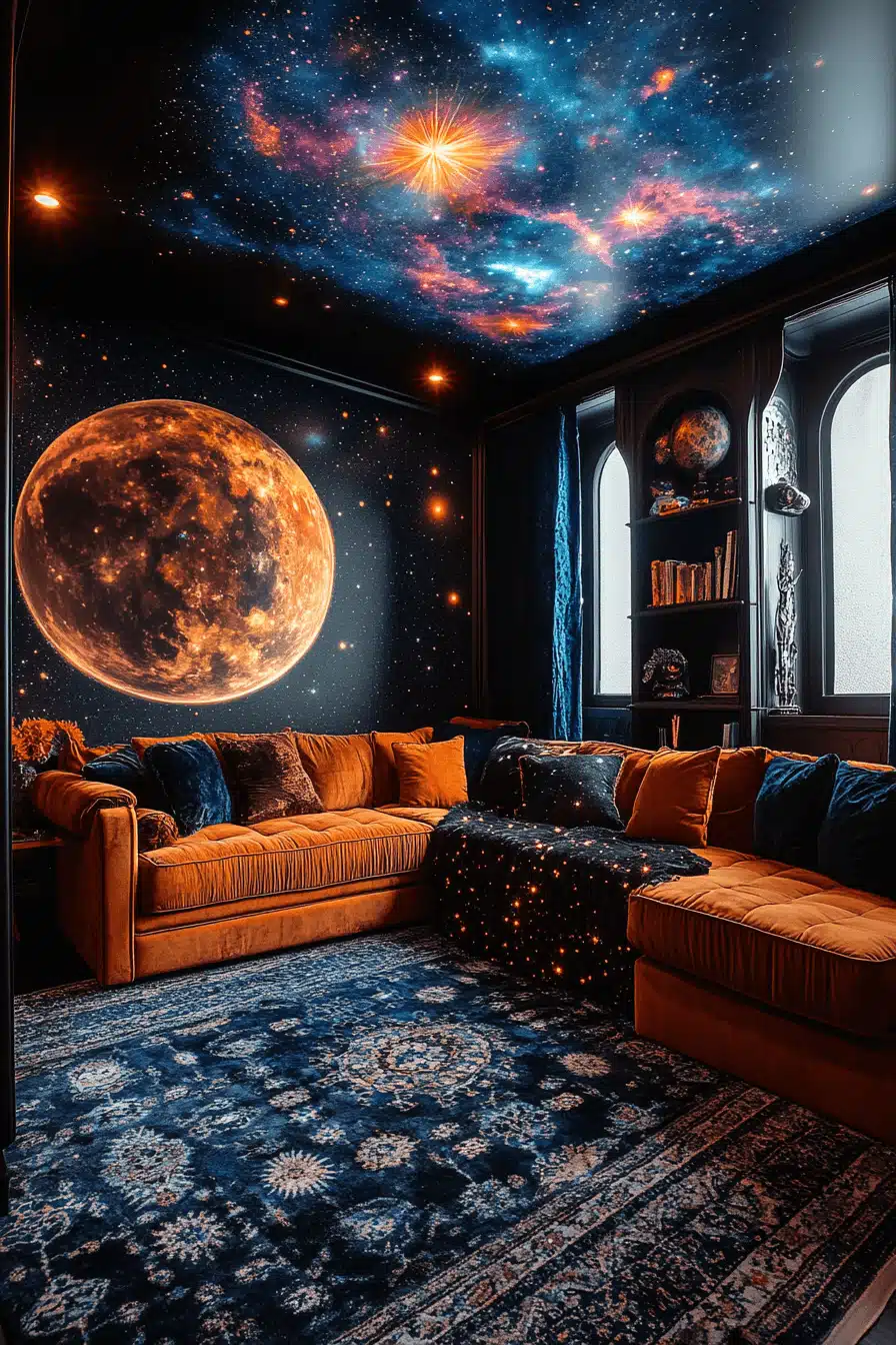 black living room decor