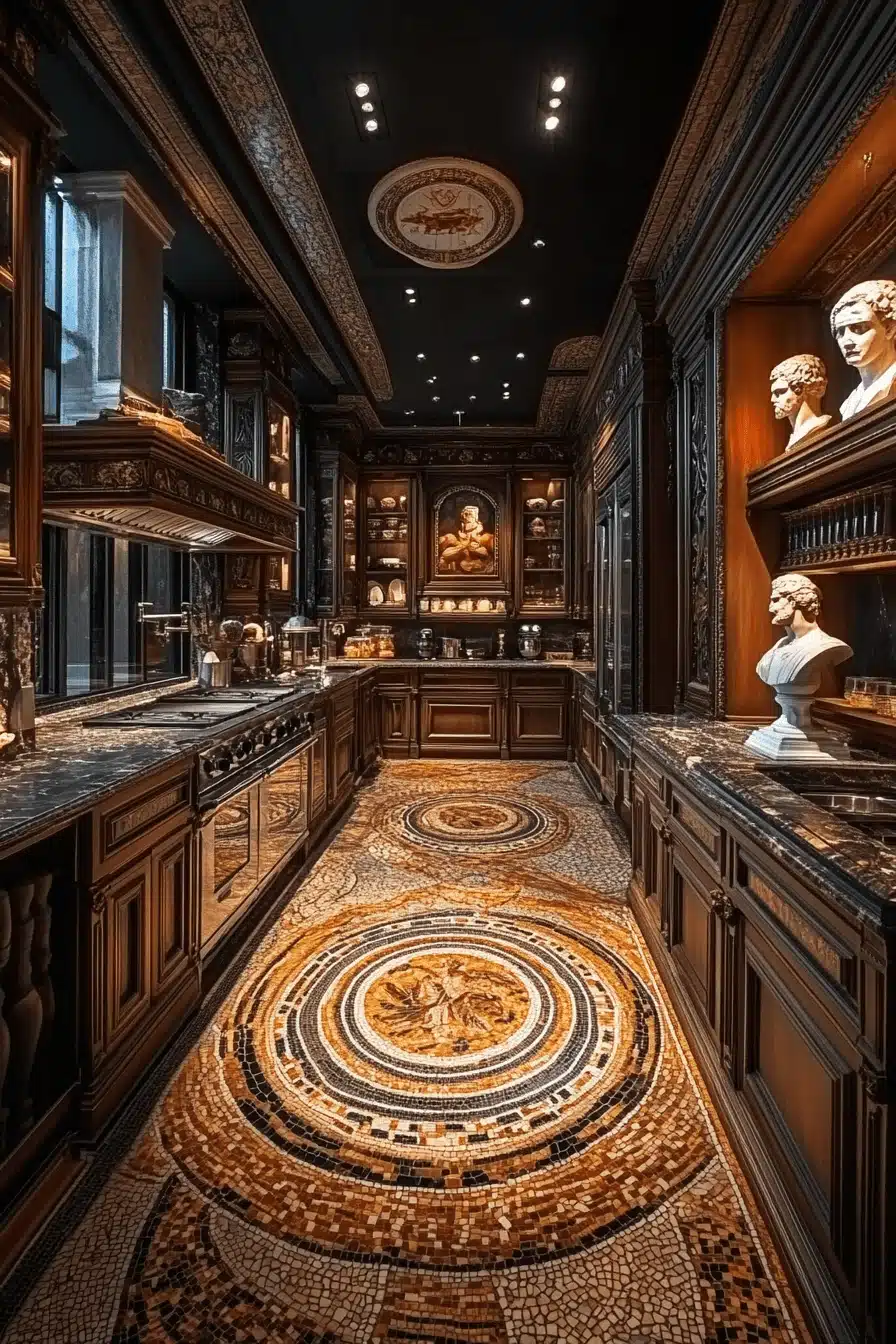 dark academia kitchen