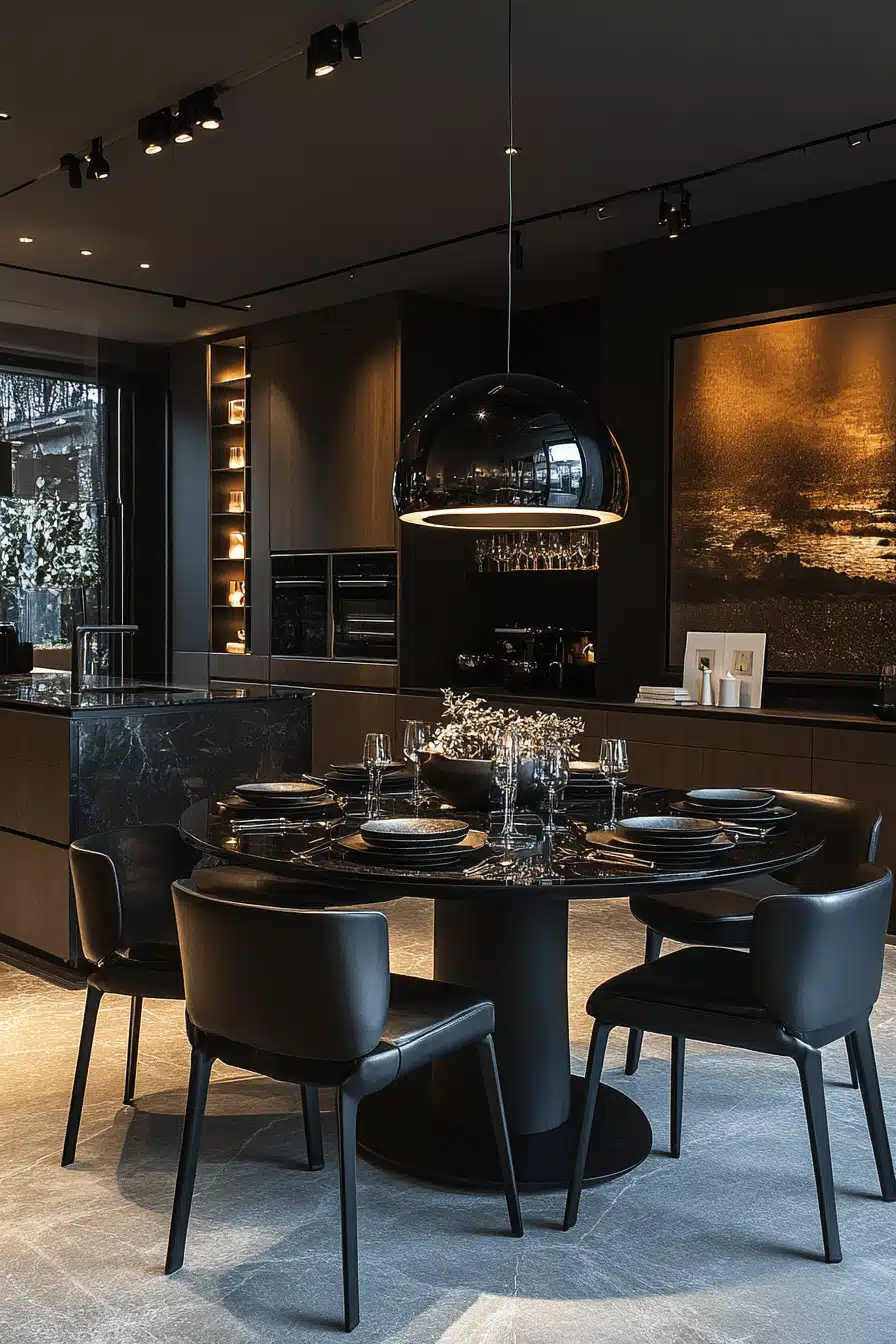 moody dining room